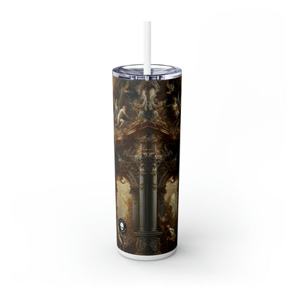 "Baroque Banquet: A Feast of Opulence" - The Alien Maars® Skinny Tumbler with Straw 20oz Baroque