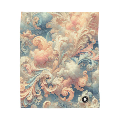 "Rococo Reverie: A Luxurious Ballroom Scene" - The Alien Velveteen Plush Blanket Rococo