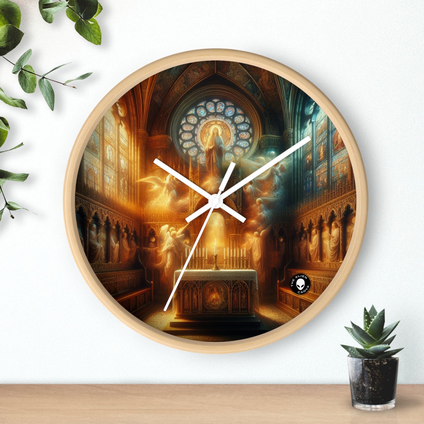 "Armonía de la Fe: Unidad Divina" - El Reloj de Pared Alien Arte Religioso