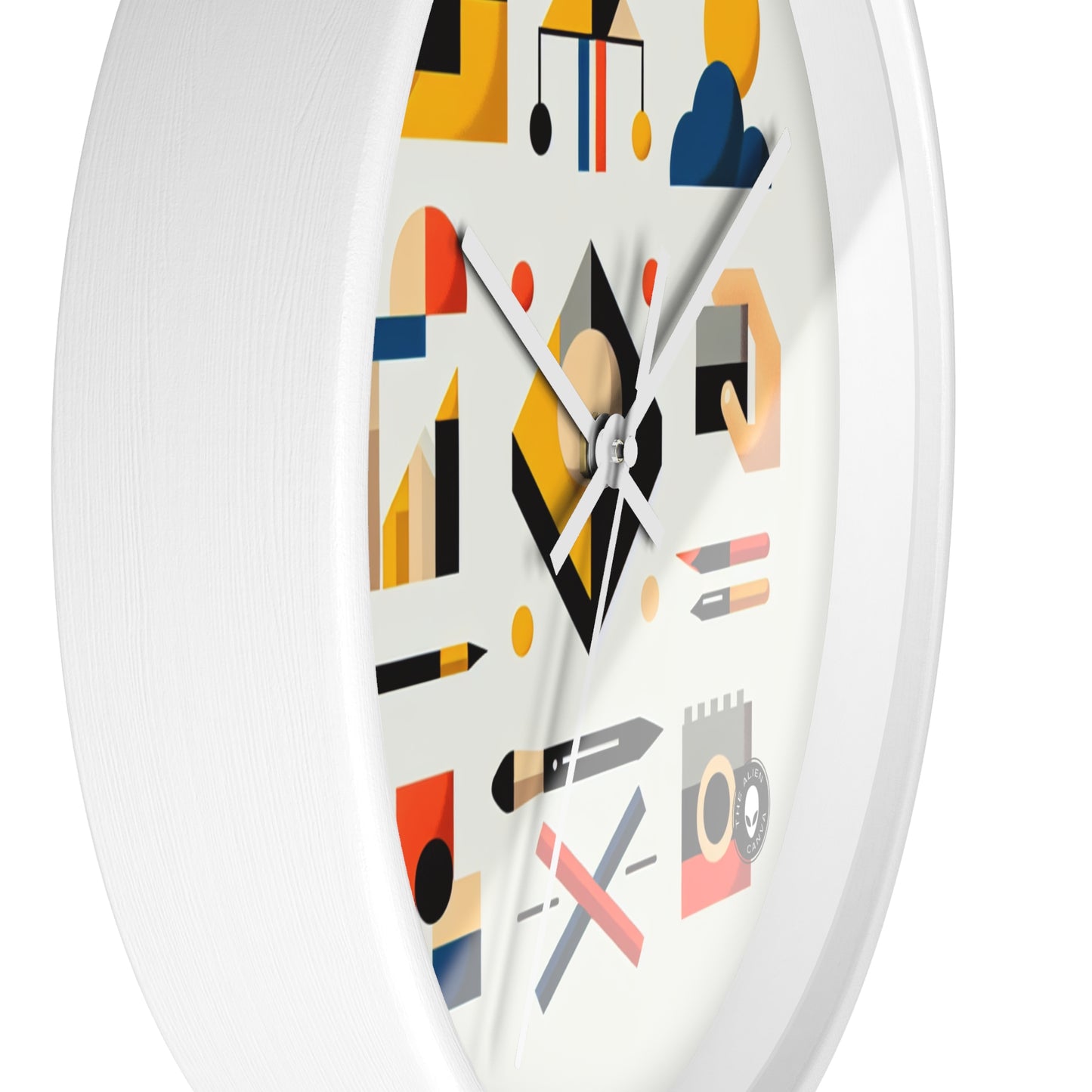 "Geometría tranquila: arte paisajístico minimalista" - El reloj de pared alienígena Arte minimalista