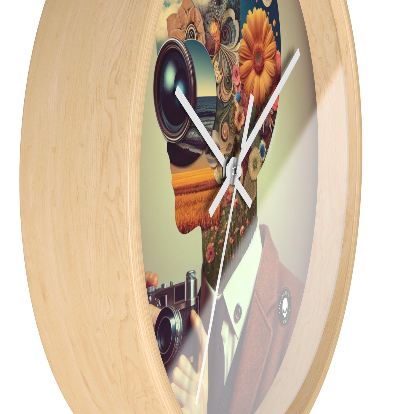 "Nature-Tech Fusion: A Photomontage Exploration" - The Alien Wall Clock Photomontage