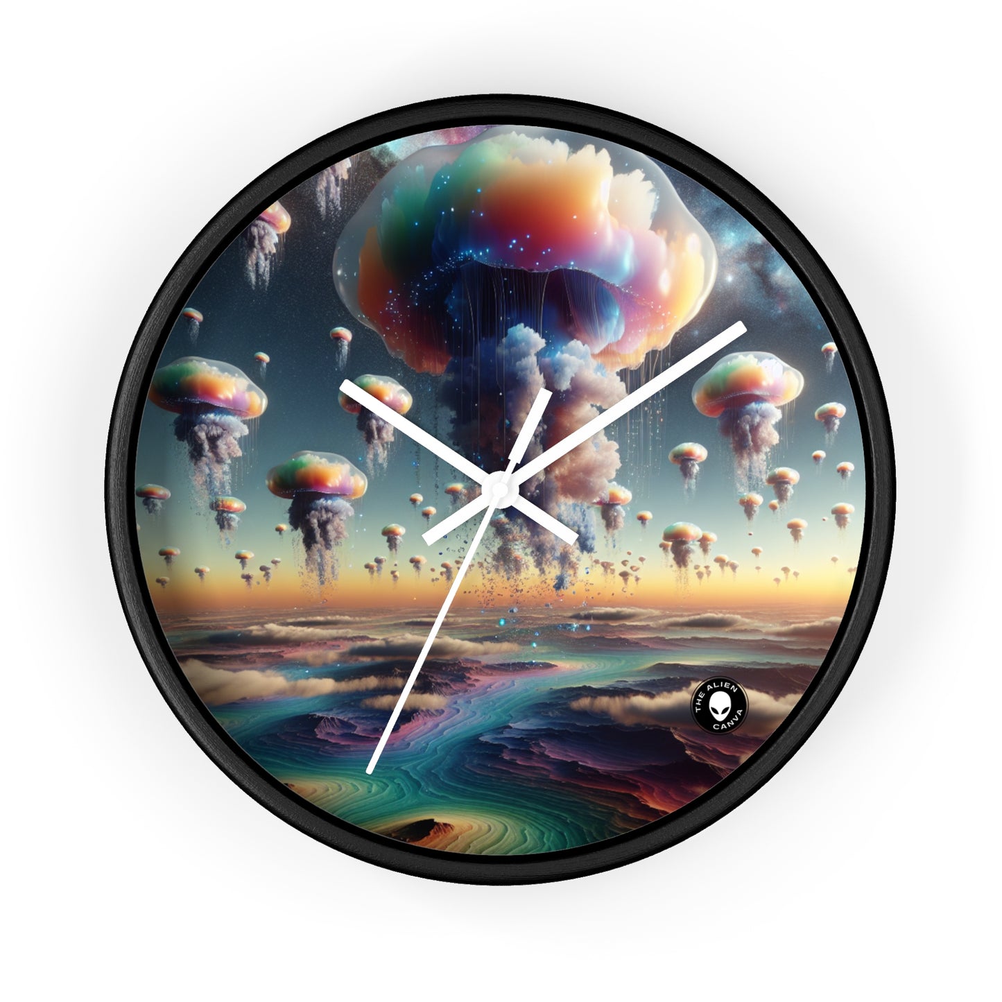 "Jellyfish Sky: A Surreal World" - The Alien Wall Clock