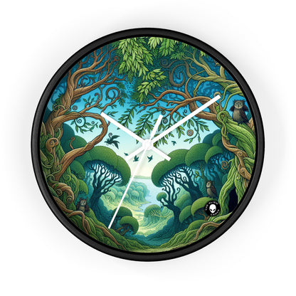 "Enchanted Woodland: Where Trees Dance and Creatures Roam" - The Alien Wall Clock