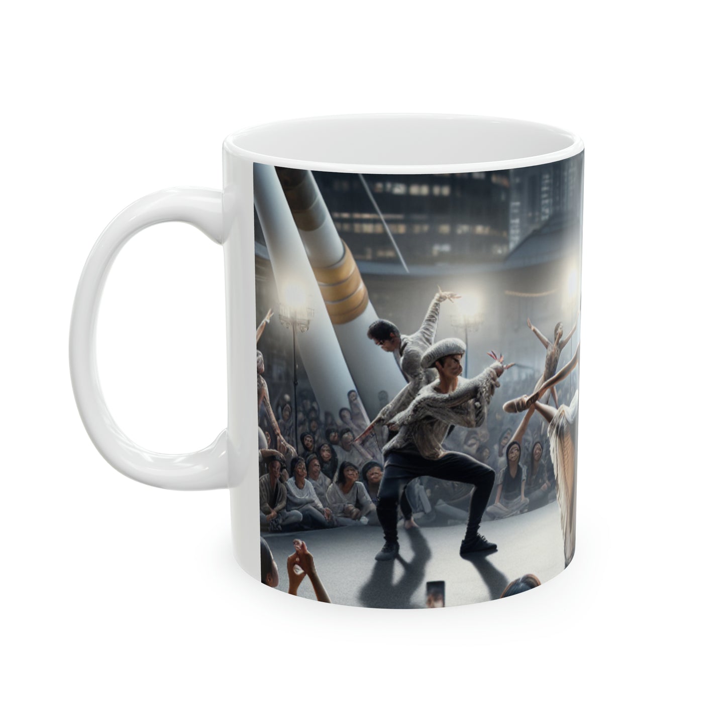 "Elementos estacionales: una pieza de arte escénica dinámica" - The Alien Ceramic Mug 11oz Performance Art