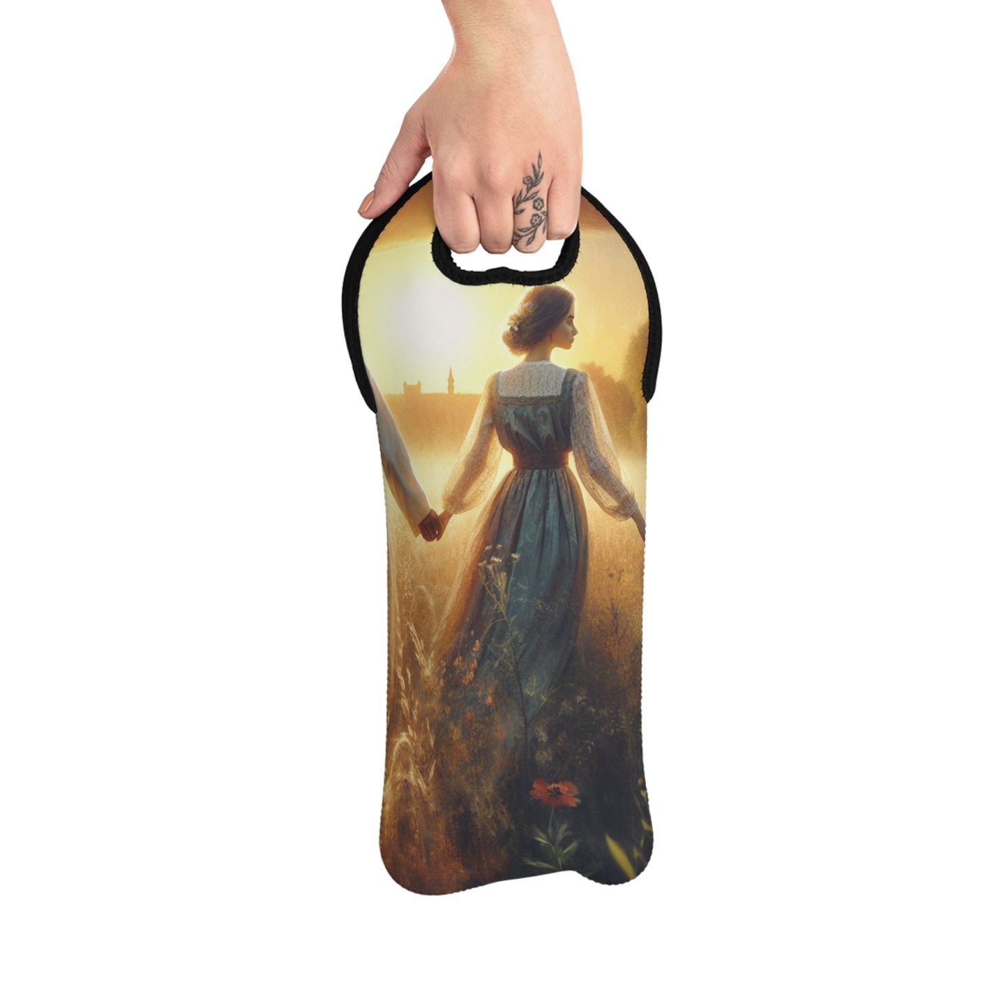 "Sweet Summer Sunset" - The Alien Wine Tote Bag Romanticism Style