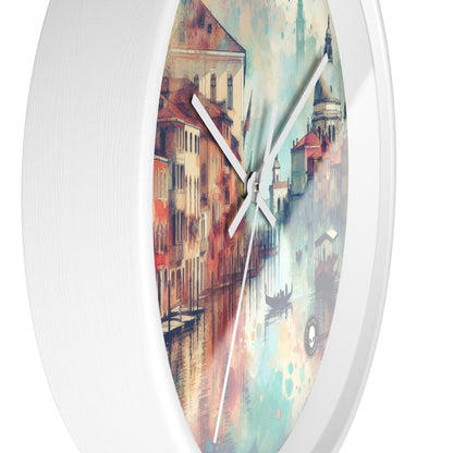 Tranquil Coast: A Serene Watercolor Sunset Painting - The Alien Wall Clock Watercolor Painting