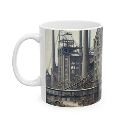 "Precisión urbana: paisaje urbano moderno al estilo del precisionismo" - The Alien Ceramic Mug 11oz Precisionism