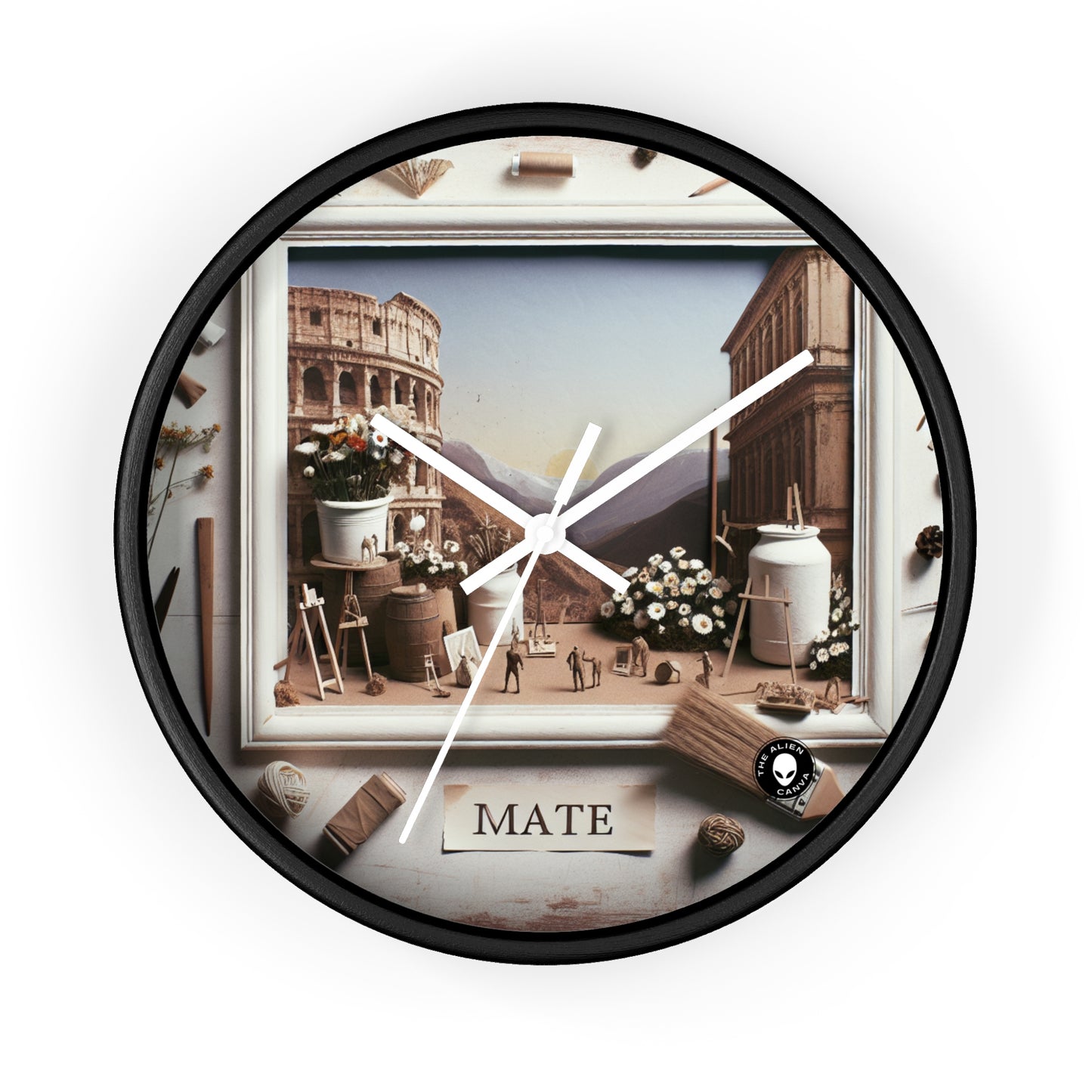 "Elemental Elegance: A Mixed Media Tribute to Arte Povera" - The Alien Wall Clock Arte Povera