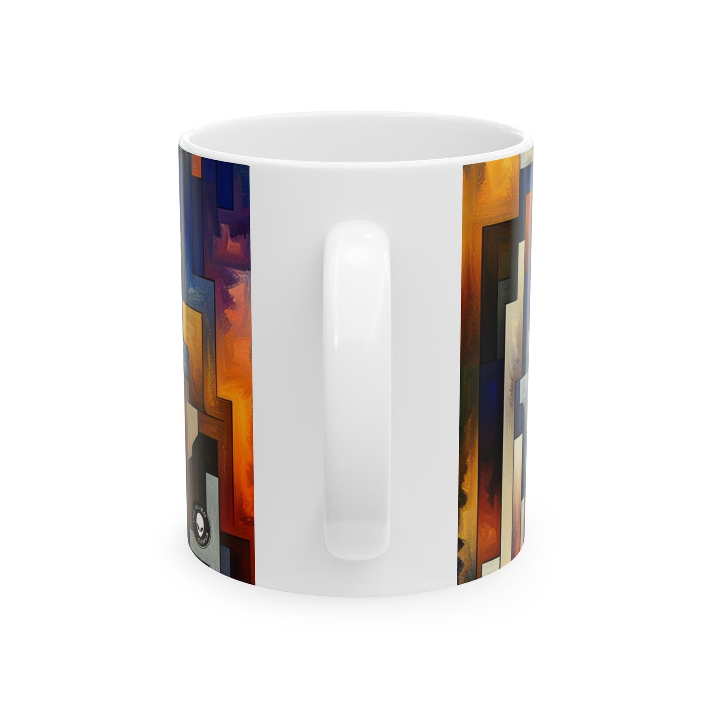 "Enigma Realms: A World of Surreal Beauty" - The Alien Ceramic Mug 11oz Metaphysical Art