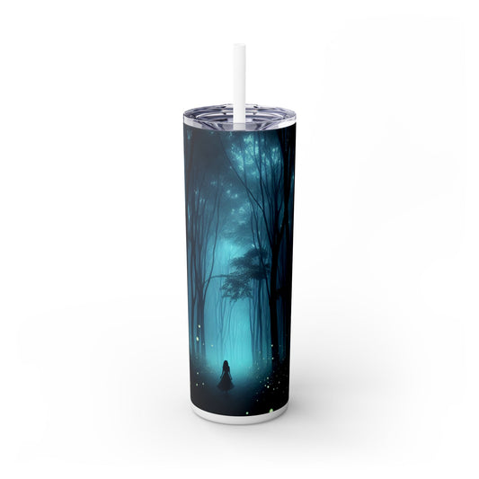 "Guiados por luciérnagas: el espectáculo de luces secreto de un bosque" - Vaso delgado con pajita de 20 oz de Alien Maars®