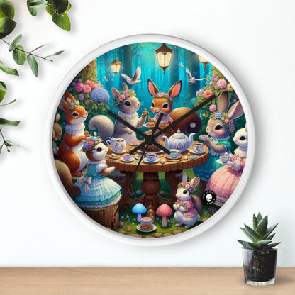 "Enchanted Tea Party in the Woodland Glade" - The Alien Wall Clock