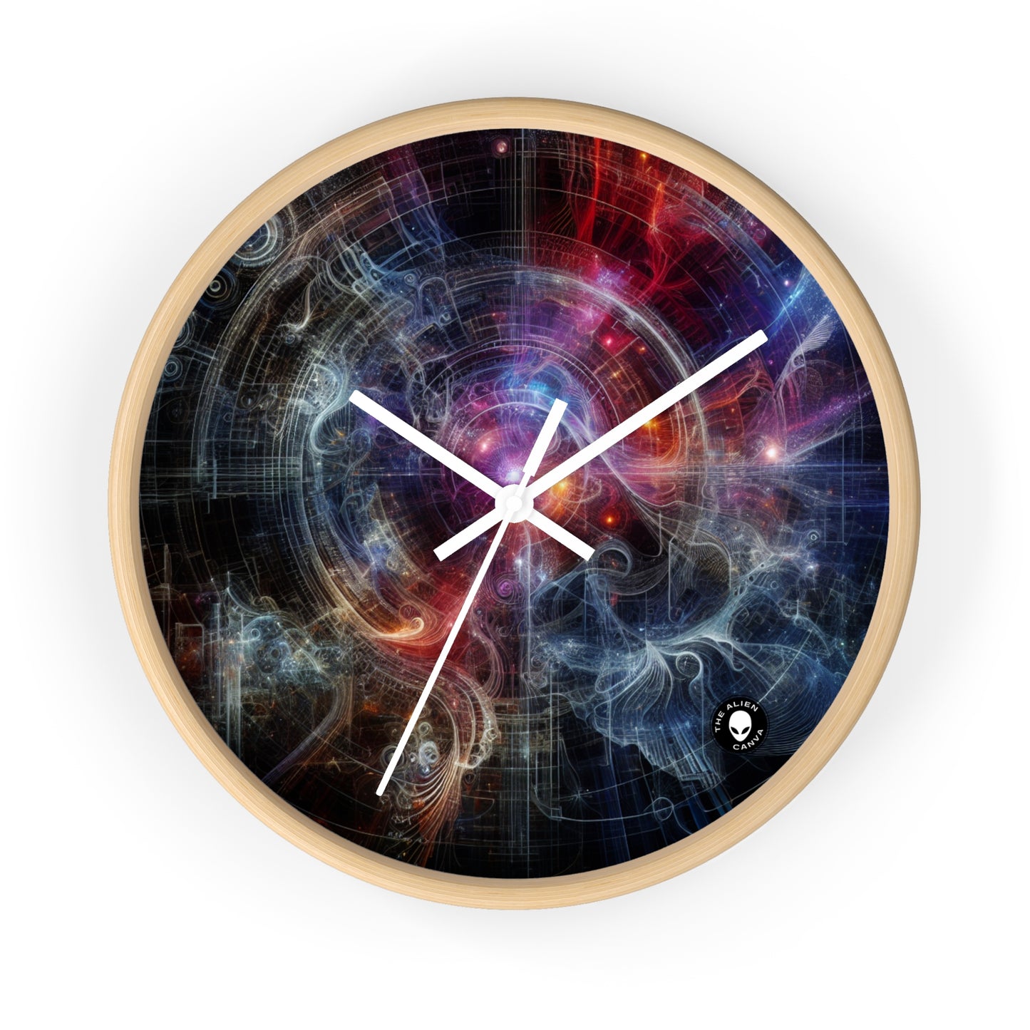 "Nature's Neon Metropolis: A Surreal Fusion of Technology and Greenery" - The Alien Wall Clock Digital Art