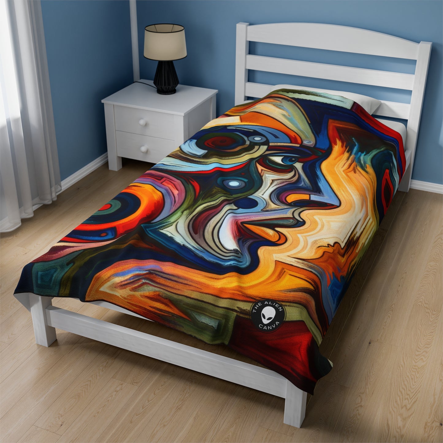 "Stormy Symphony: A Captivating Abstract Expressionist Painting" - The Alien Velveteen Plush Blanket Expressionism