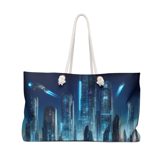 "Neon Skyline: Future Cityscapes" - La bolsa de viaje de Alien