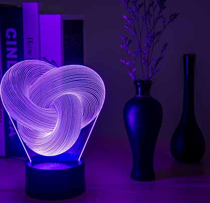 Twist abstrait LED 3D veilleuse tactile coloré acrylique 3D lampe de Table décoration éclairage bébé dormir humeur lampe meilleur cadeau