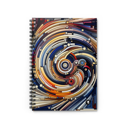 "Mouvement fluide : un hommage de l'art cinétique à l'harmonie océanique" - The Alien Spiral Notebook (Ruled Line) Kinetic Art