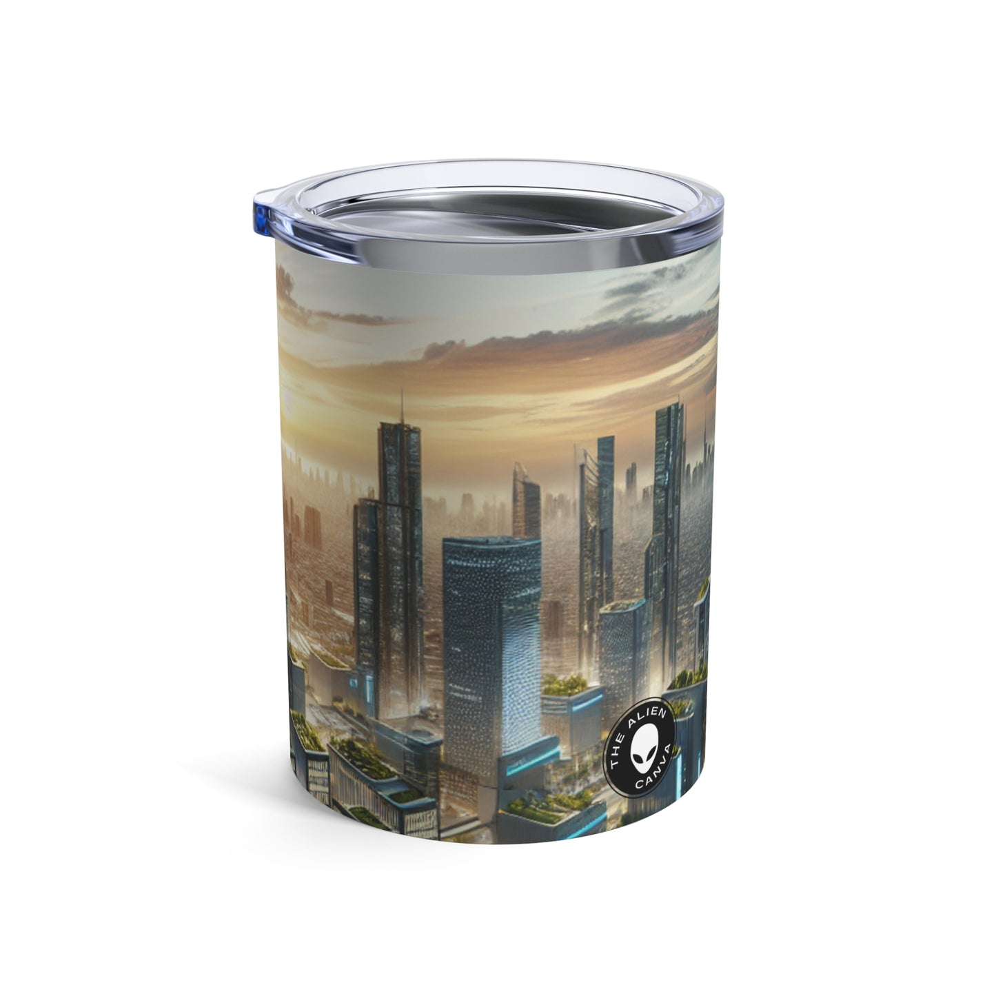 "Future Metropolis: Une utopie urbaine néo-futuriste" - The Alien Tumbler 10oz Néo-futurisme