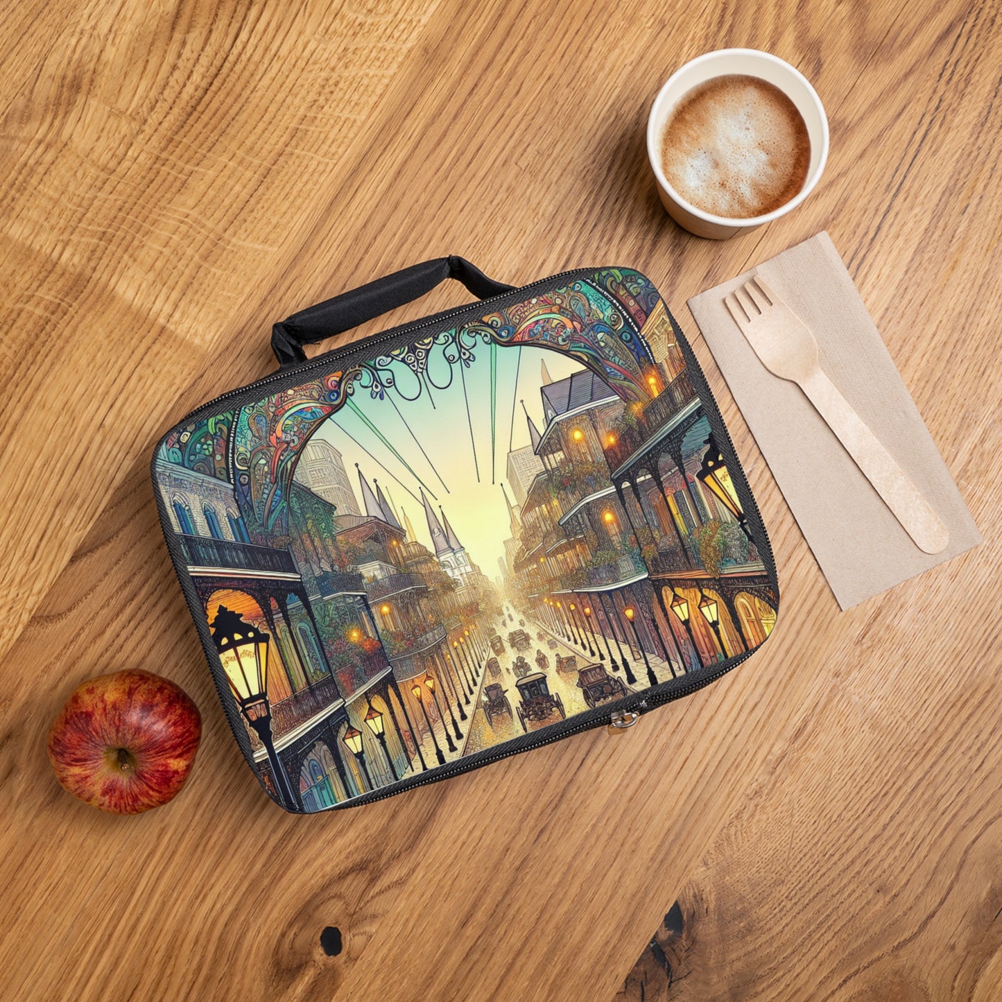 "Vivid Splendor: Une image du quartier français de la Nouvelle-Orléans" - Le sac à lunch Alien Style Art Nouveau