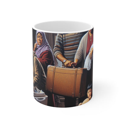 "Uprooted: A Portrait of Displacement" - The Alien Ceramic Mug 11oz Social Realism