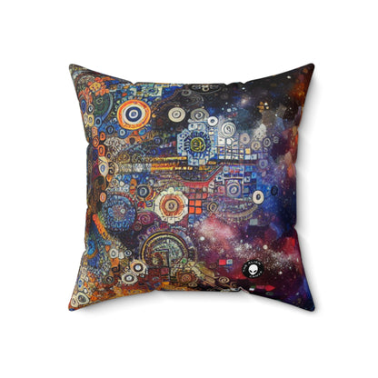 "Starry Night Body Art: Vivid Colors and Swirling Strokes"- The Alien Spun Polyester Square Pillow Body Art