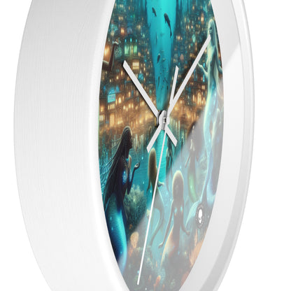 "Glimmering Depths: The Enchanted Underwater City" - The Alien Wall Clock