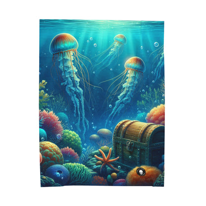 "Beneath the Waves: A Hidden Treasure" - The Alien Velveteen Plush Blanket