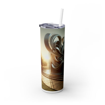 "Transformer la consommation : une installation d'éco-art interactive" - ​​Sculpture d'installation Alien Maars® Skinny Tumbler avec paille de 20 oz