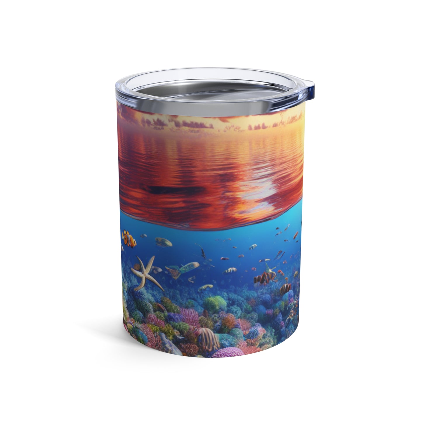 "Esplendor del atardecer: Arrecife de coral submarino" - The Alien Tumbler 10oz