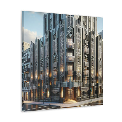 "Elegancia iluminadora: una calle de la ciudad Art Deco": el estilo Art Deco de Alien Canva