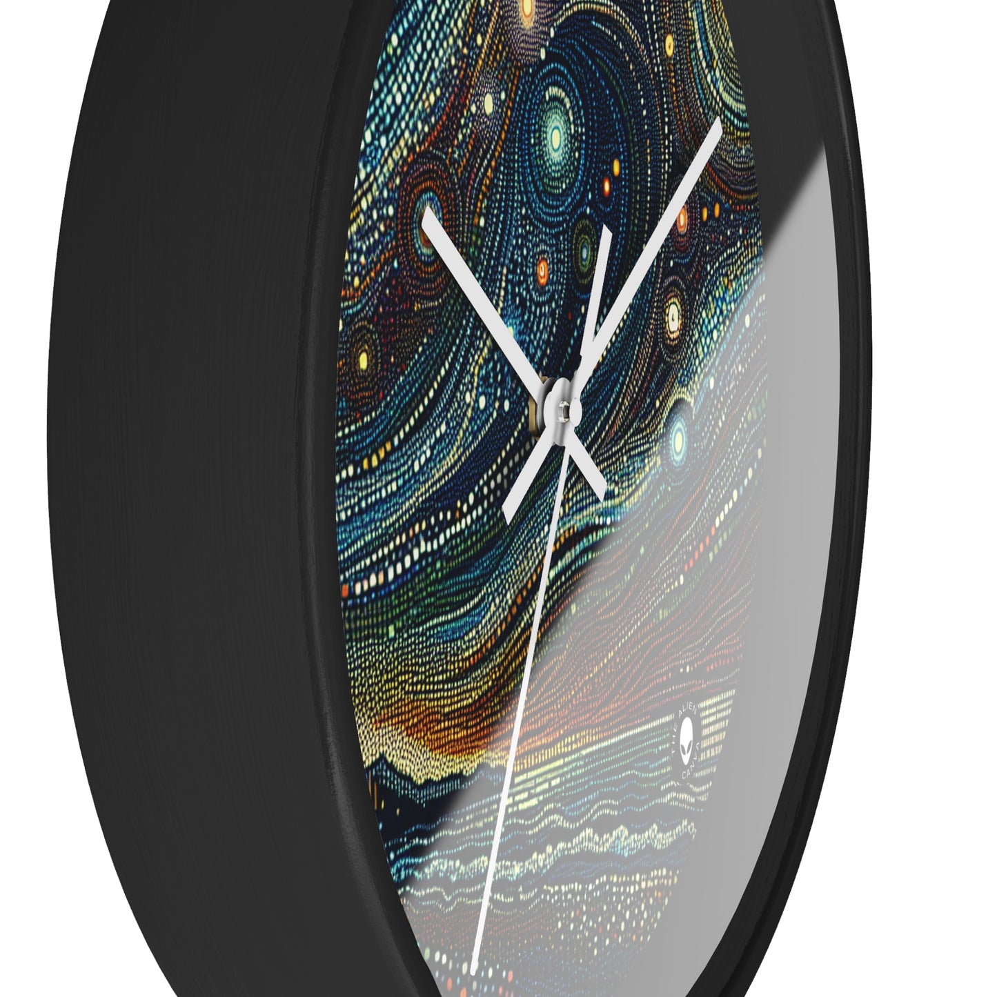 "Starry Dots: A Celestial Mosaic" - El puntillismo del reloj de pared alienígena