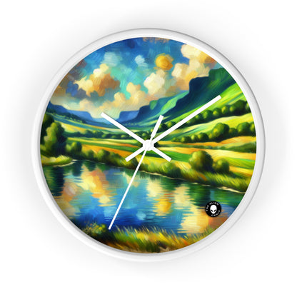 "Serenity at Sunset: An Impressionistic Meadow" - The Alien Wall Clock Impressionism