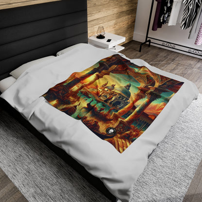 Venetian Dreams: A Fantastical Twist on the Famous Canals - The Alien Velveteen Plush Blanket Venetian School