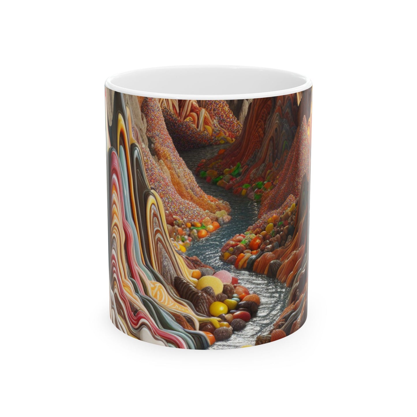 « Candyland : un paysage surréaliste et sucré » – Tasse en céramique Alien 11 oz