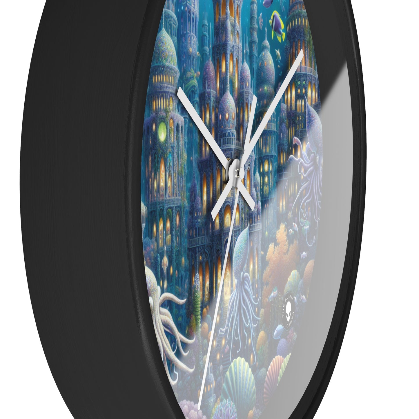 "Enchanting Atlantis: A Harmony of Sea Creatures" - The Alien Wall Clock