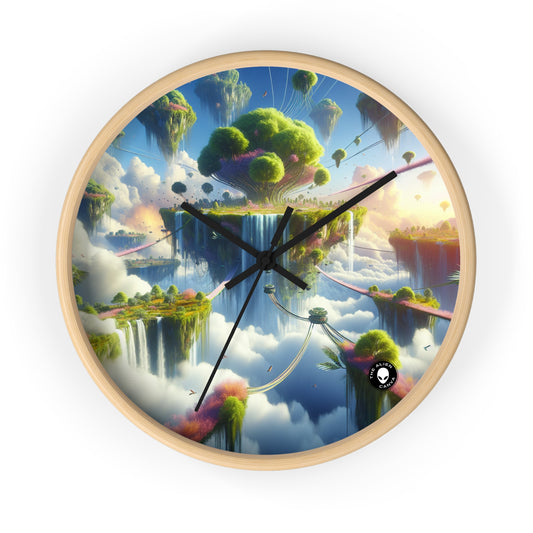 "Sky Islands: A Surreal Paradise" - The Alien Wall Clock