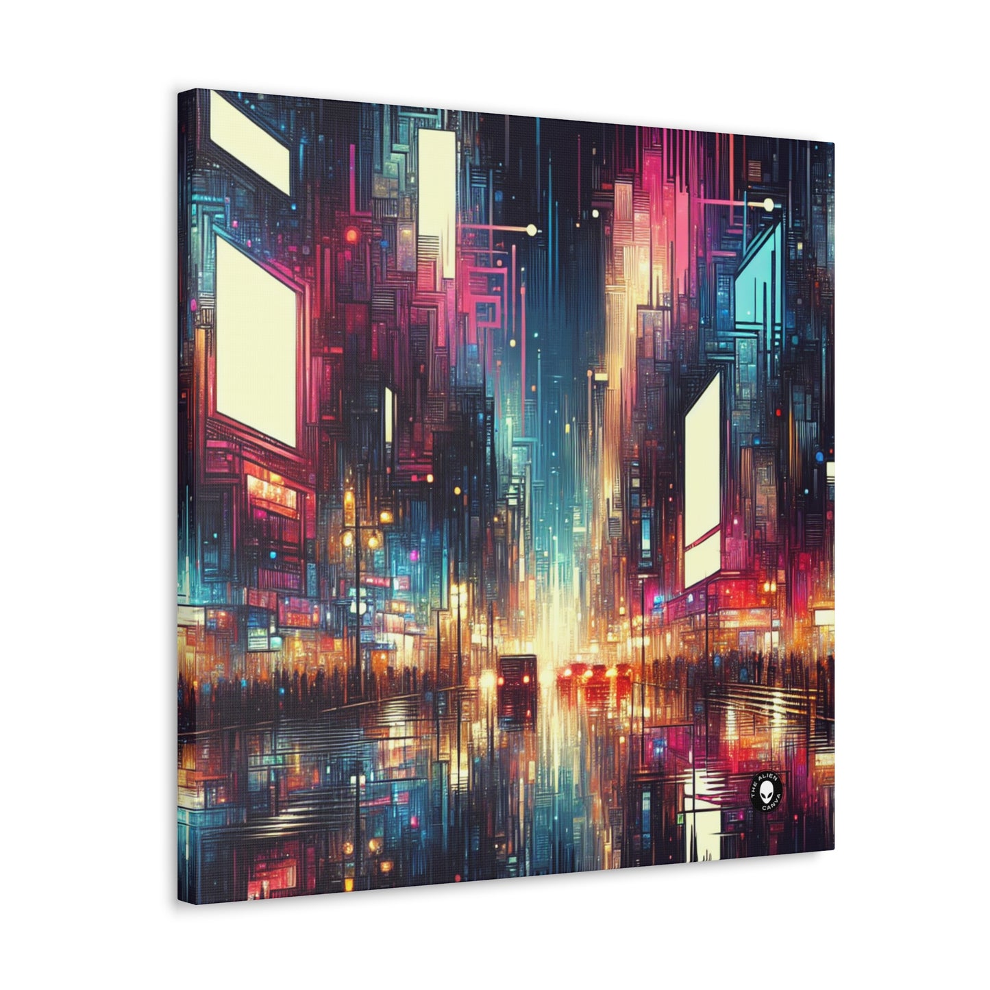 "Cityscape Unveiled: A Neon Night" - The Alien Canva