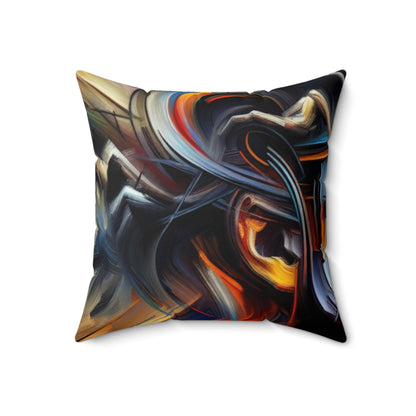 "Night Pulse: Expressions of Urban Chaos"- The Alien Spun Polyester Square Pillow Expressionism