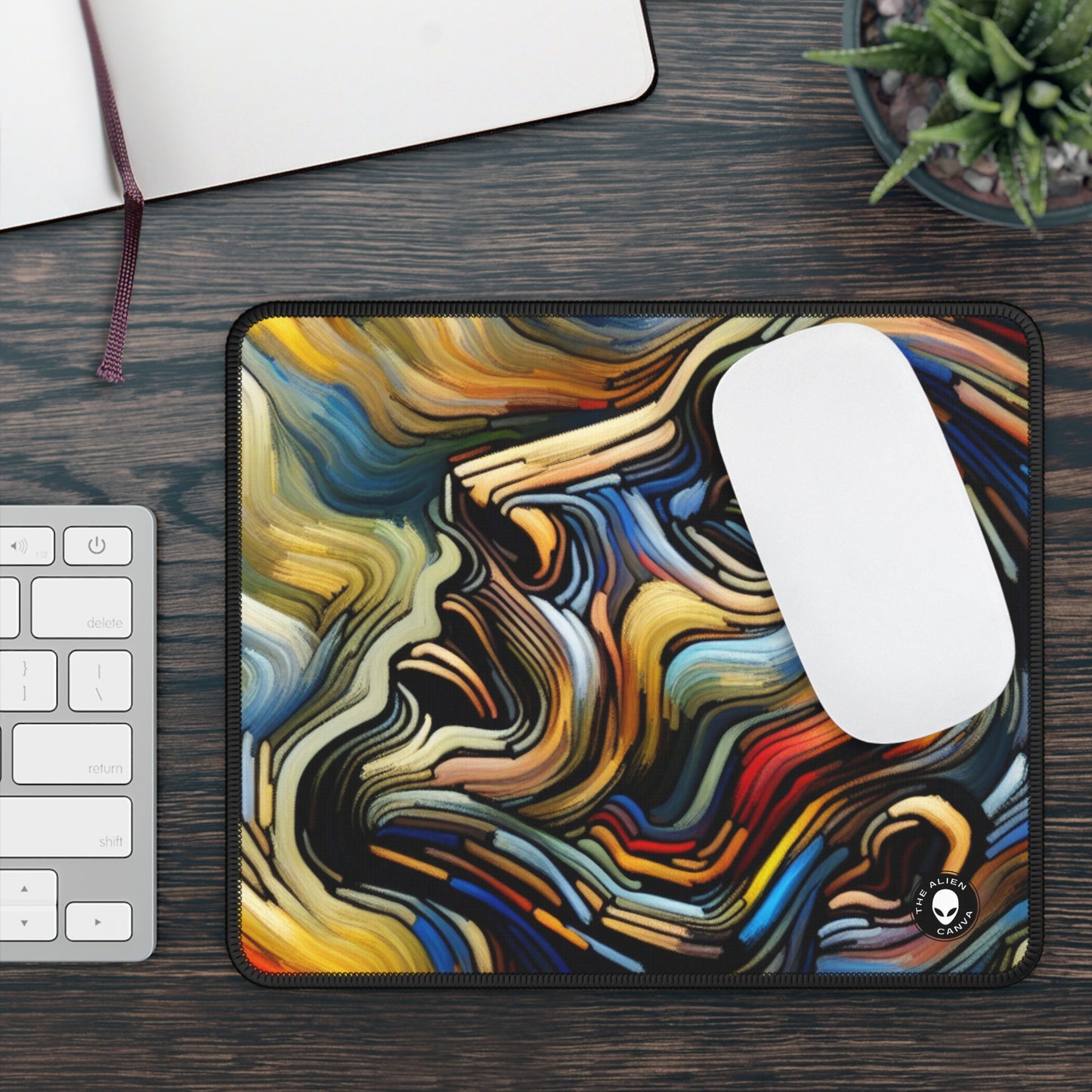 Title: "Tempestuous Waters" - The Alien Gaming Mouse Pad Expressionism