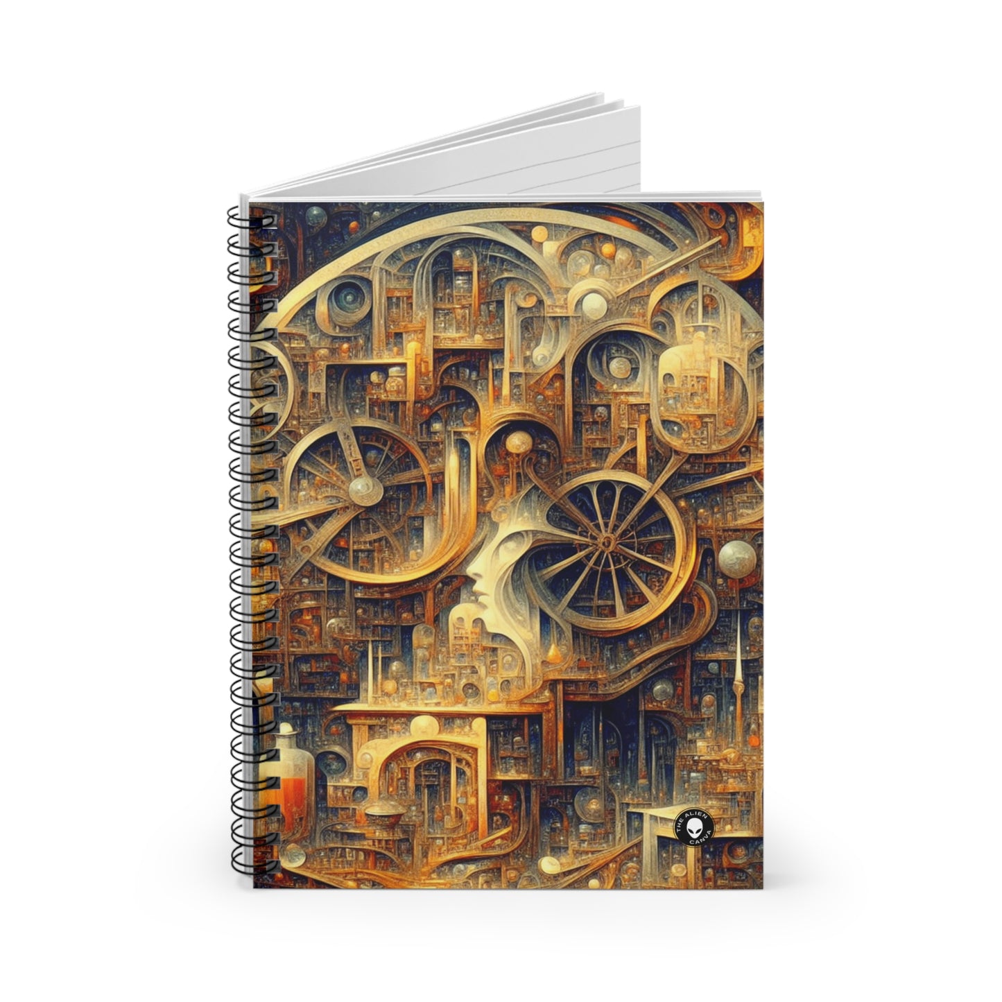 « Unité dans une harmonie vibrante : une exploration métaphysique abstraite » - The Alien Spiral Notebook (Ruled Line) Art métaphysique