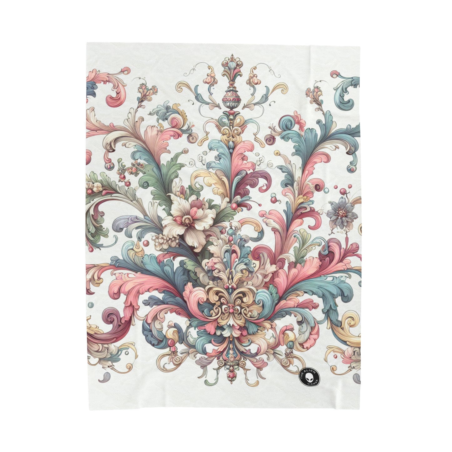 "Élégance enchantée : une soirée dans un jardin rococo" - La couverture en peluche Alien Velveteen Rococo