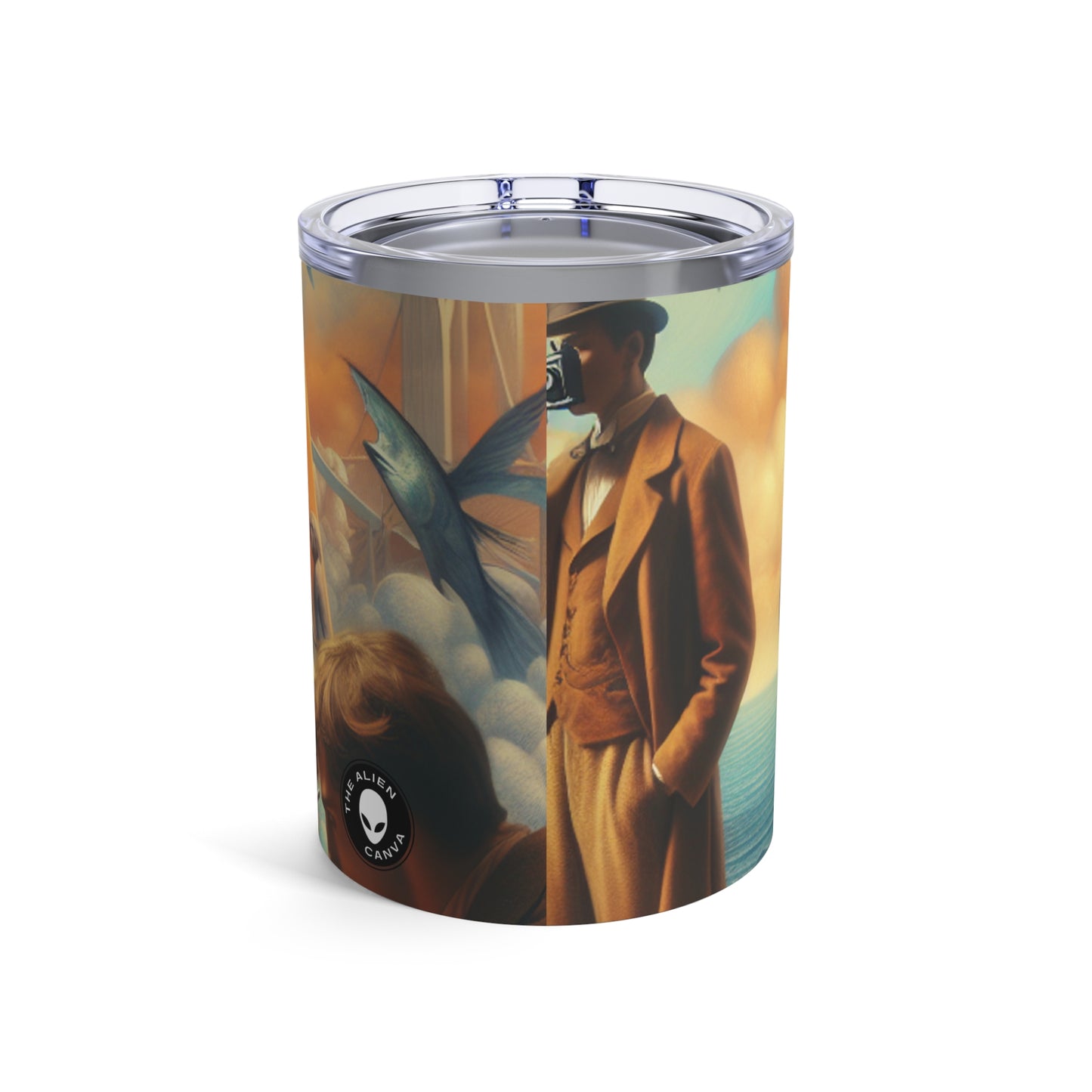 Whimsical Dreams: Defying Gravity in the Celestial Abyss - The Alien Tumbler 10oz Surrealism