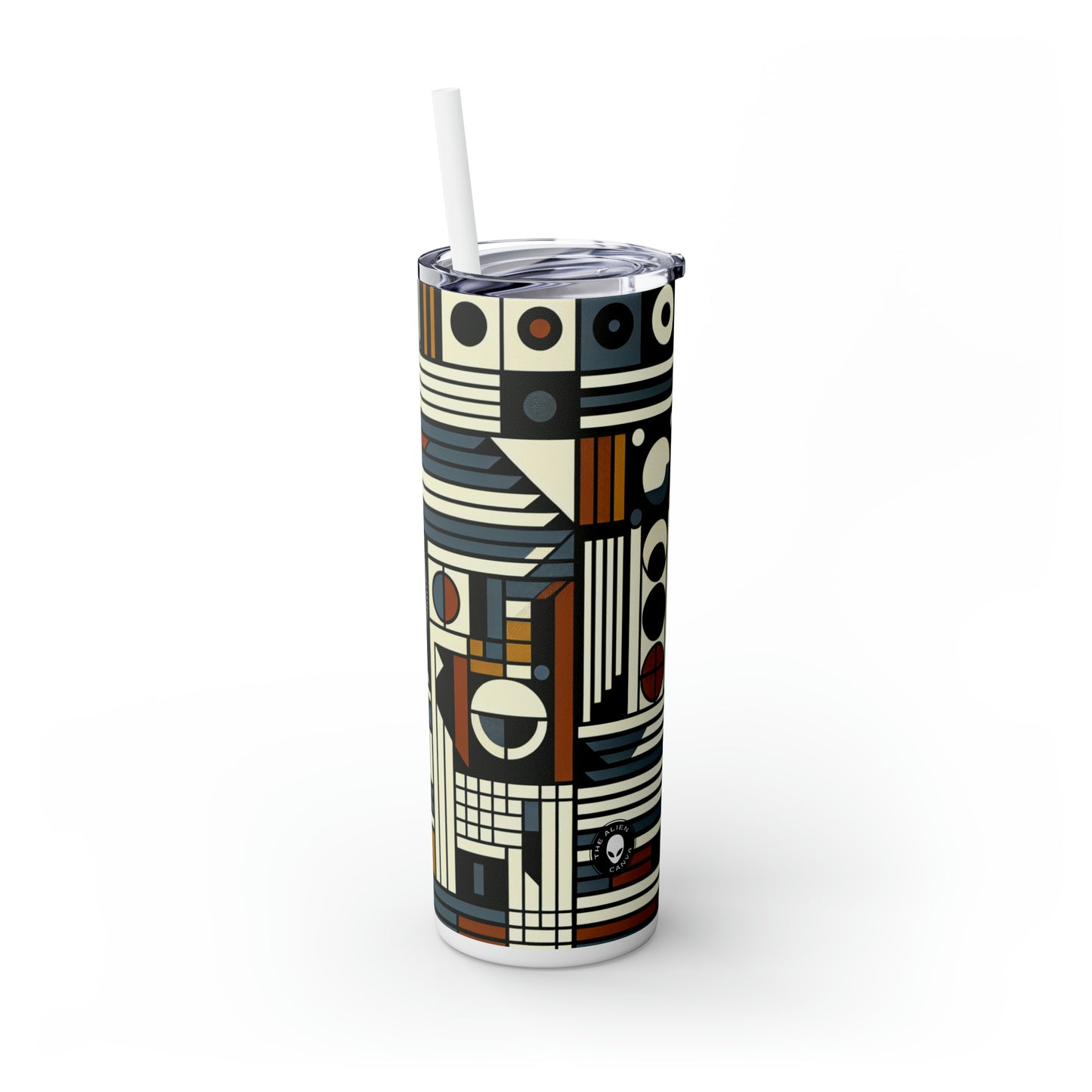 "Élégance urbaine : une exploration de l'art concret" - The Alien Maars® Skinny Tumbler avec paille 20oz Concrete Art