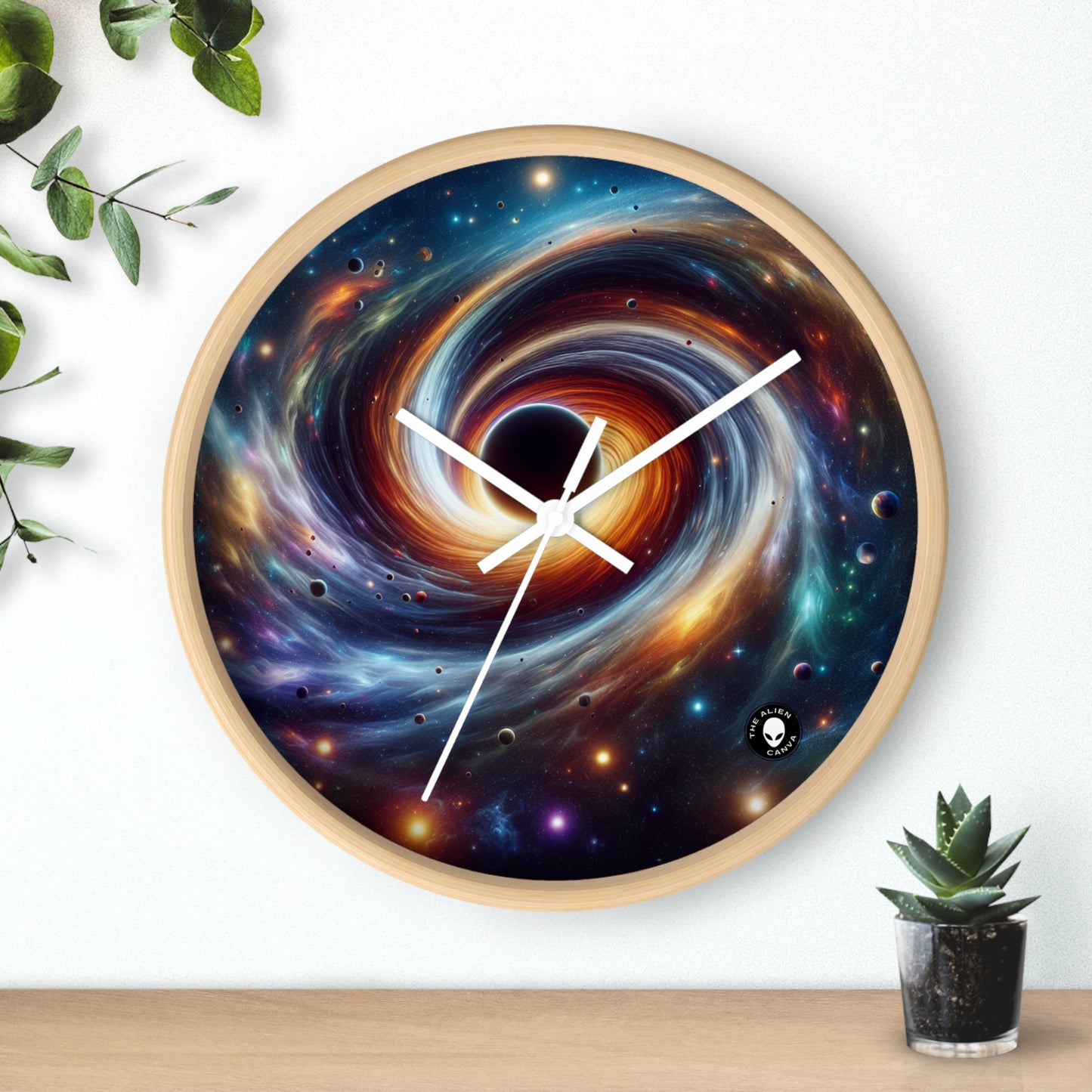 « Vortex galactique : la danse colorée des étoiles et des planètes » – L'horloge murale extraterrestre