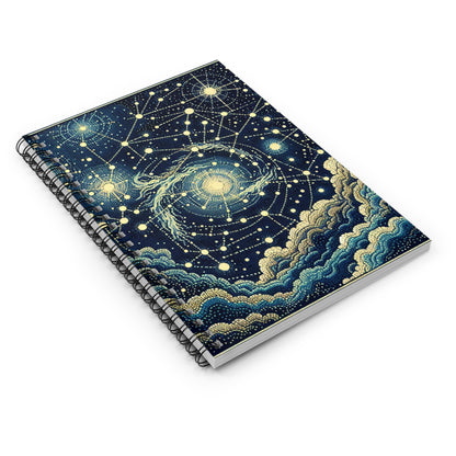 "Dotting the Heavens" - The Alien Spiral Notebook (Ruled Line) Pointillism Style