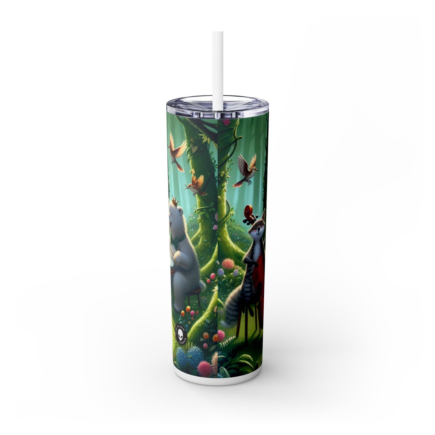 "Melodious Menagerie: Musical Animals in the Enchanted Forest" - The Alien Maars® Skinny Tumbler with Straw 20oz