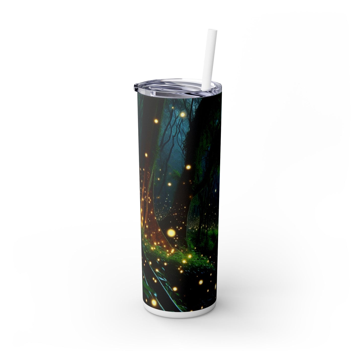 "Noche encantada" - Vaso delgado con pajita de 20 oz de Alien Maars®