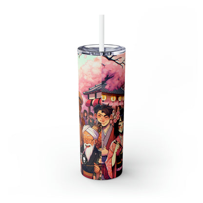 "Brush of Wonders: An Artist's Awakening" - The Alien Maars® Skinny Tumbler with Straw 20oz Manga/Anime Art