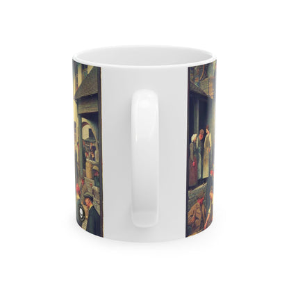 "Community Clean-Up: Restoring Urban Beauty Together" - The Alien Ceramic Mug 11oz Social Realism