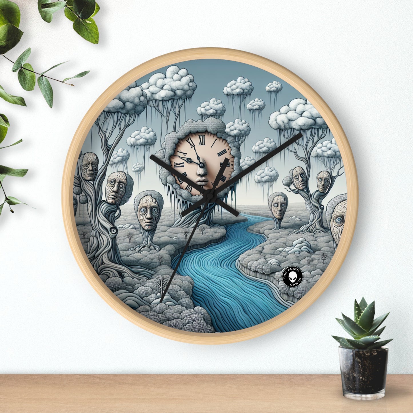 "Fantasy Wonderland: Where Time Bends and Trees Talk" - The Alien Wall Clock