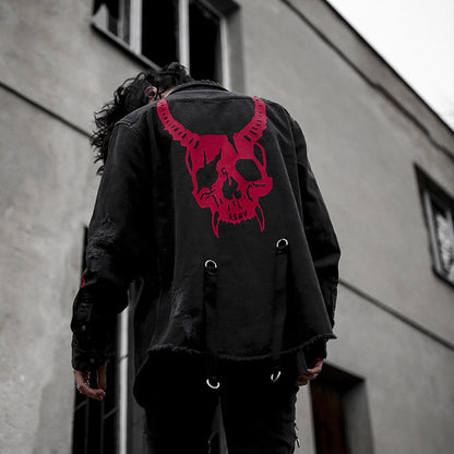 Chaqueta con varios bolsos estampados Skull Trend para hombre